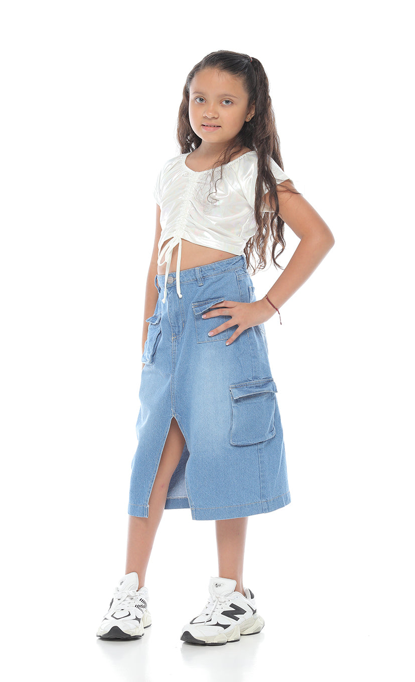 Set Blusa & Falda En Denim